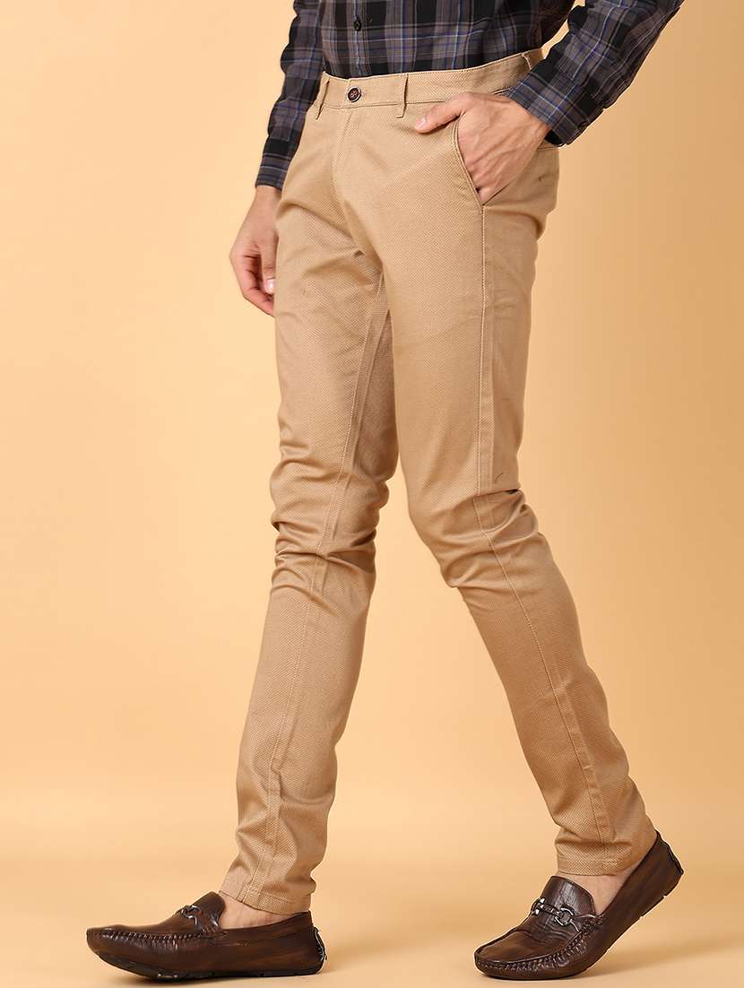 men self design regular fit chinos casual trouser - 21554993 -  Standard Image - 1