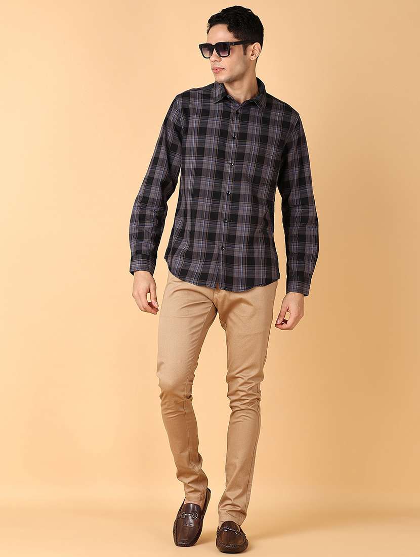 men self design regular fit chinos casual trouser - 21554993 -  Standard Image - 4