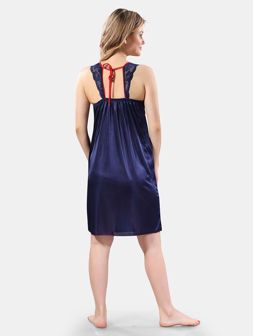 women lace detailed nighty with robe - 21555208 - Standard Image - 4