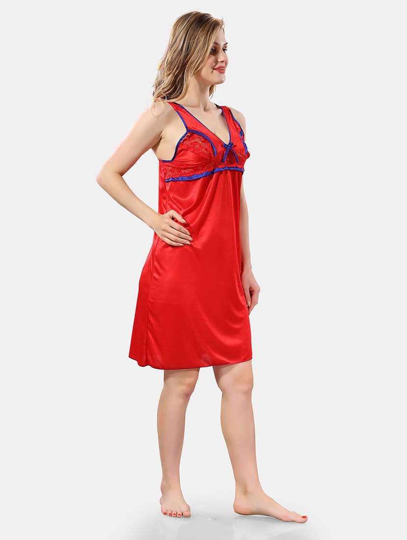 women lace detailed nighty with robe - 21555211 -  Standard Image - 4