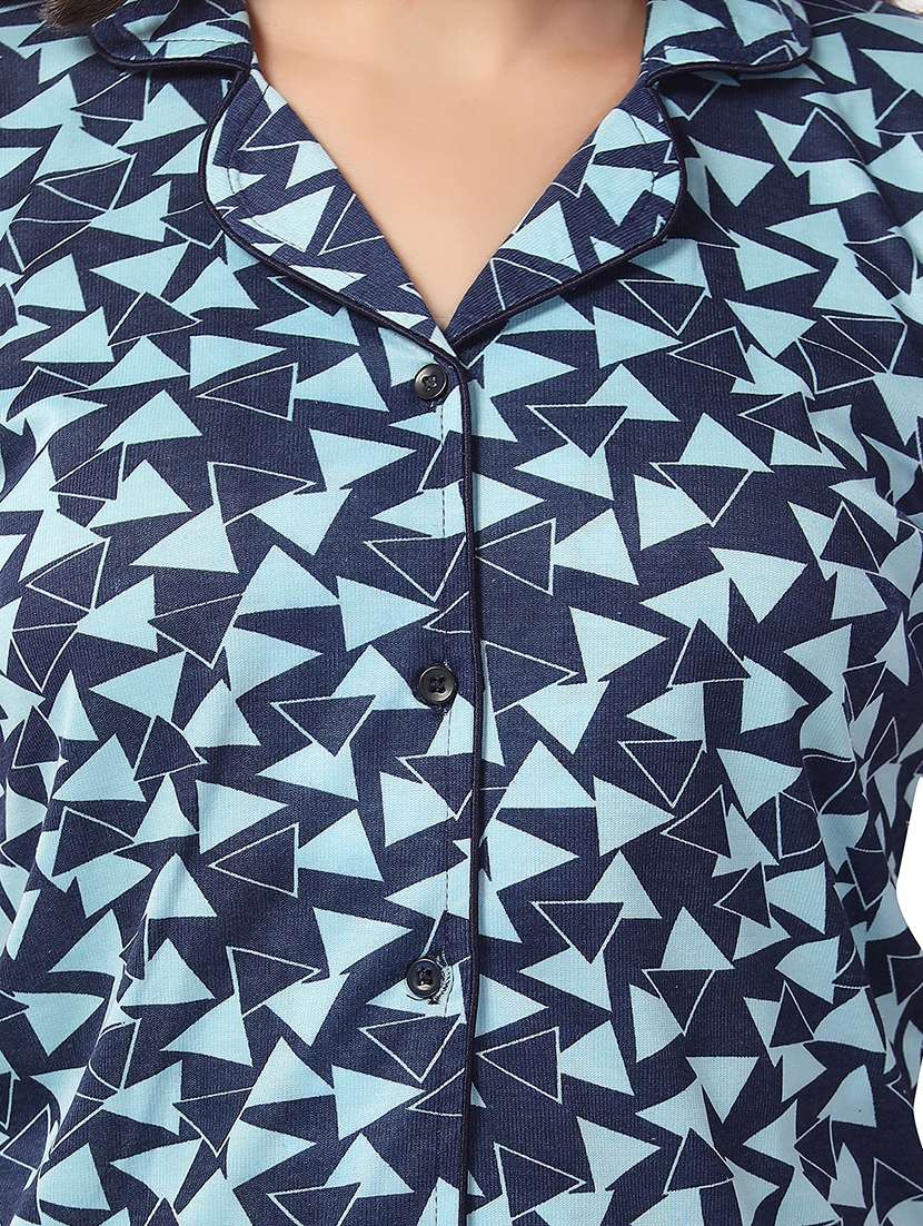 women printed short sleeves pyjama set - 21555249 - Standard Image - 4