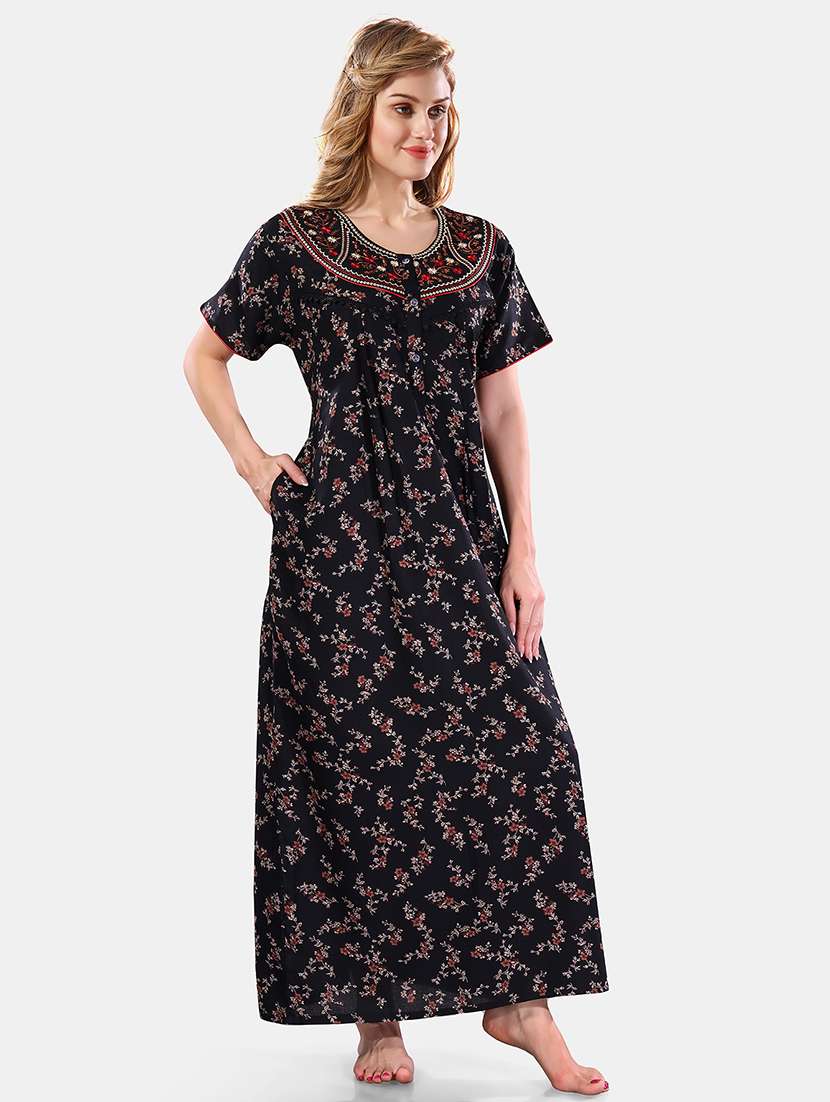 women printed cotton nighty - 21555251 -  Standard Image - 1
