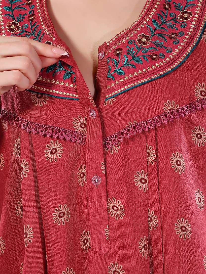 women printed cotton nighty - 21555254 - Standard Image - 4