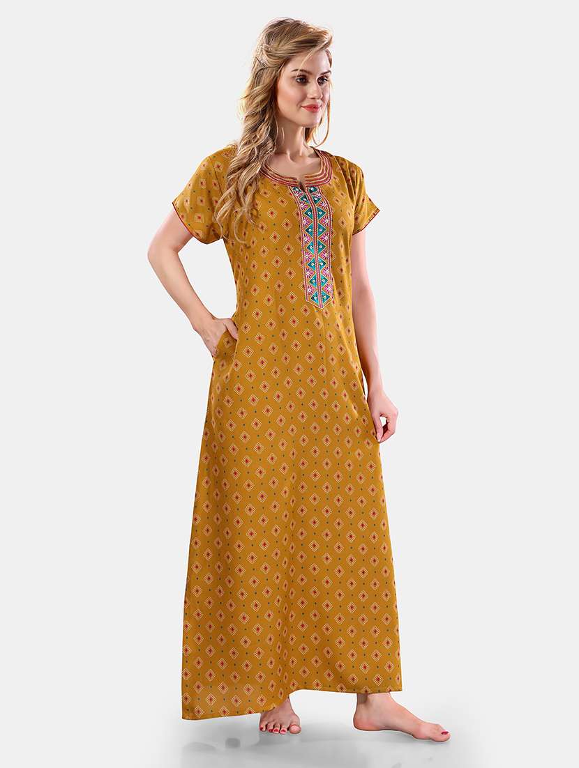 women printed cotton nighty - 21555257 -  Standard Image - 1