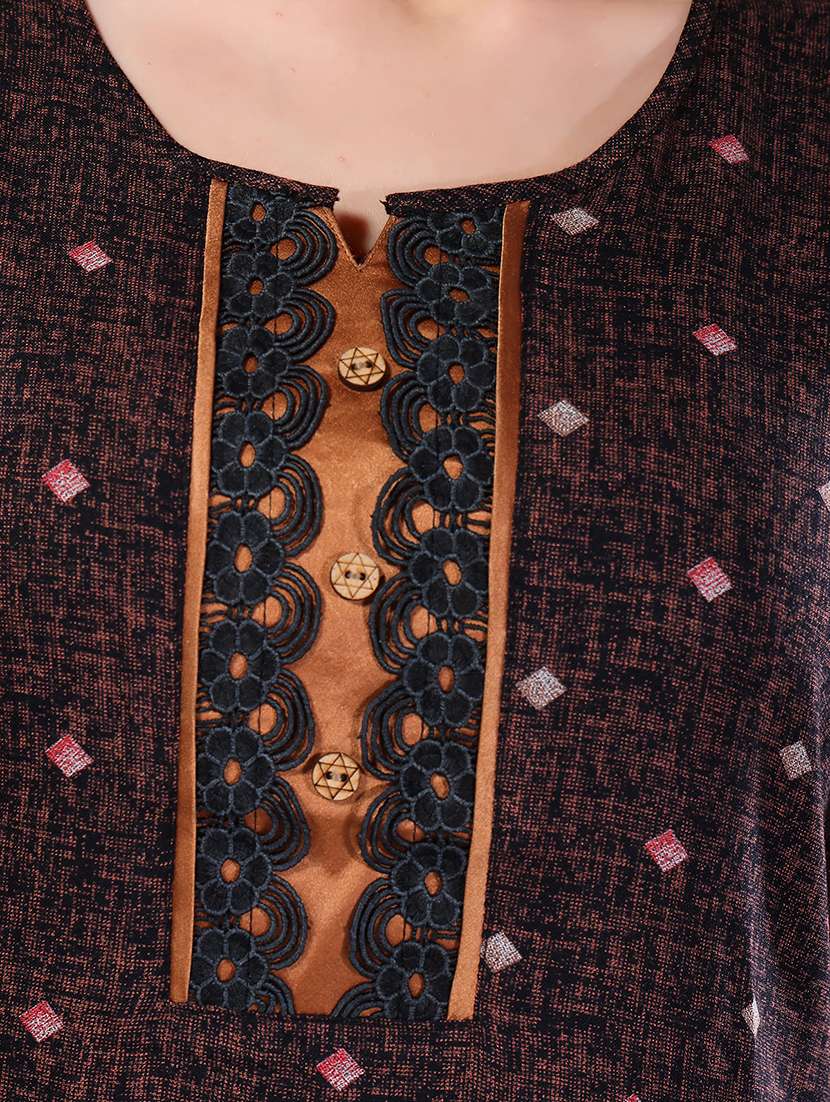 women printed short sleeves nighty - 21555264 -  Standard Image - 4