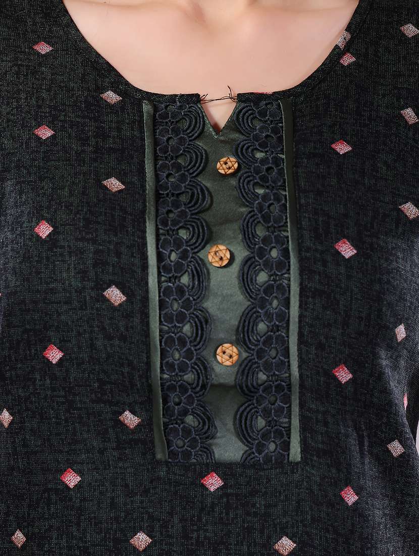 women printed short sleeves nighty - 21555265 -  Standard Image - 4