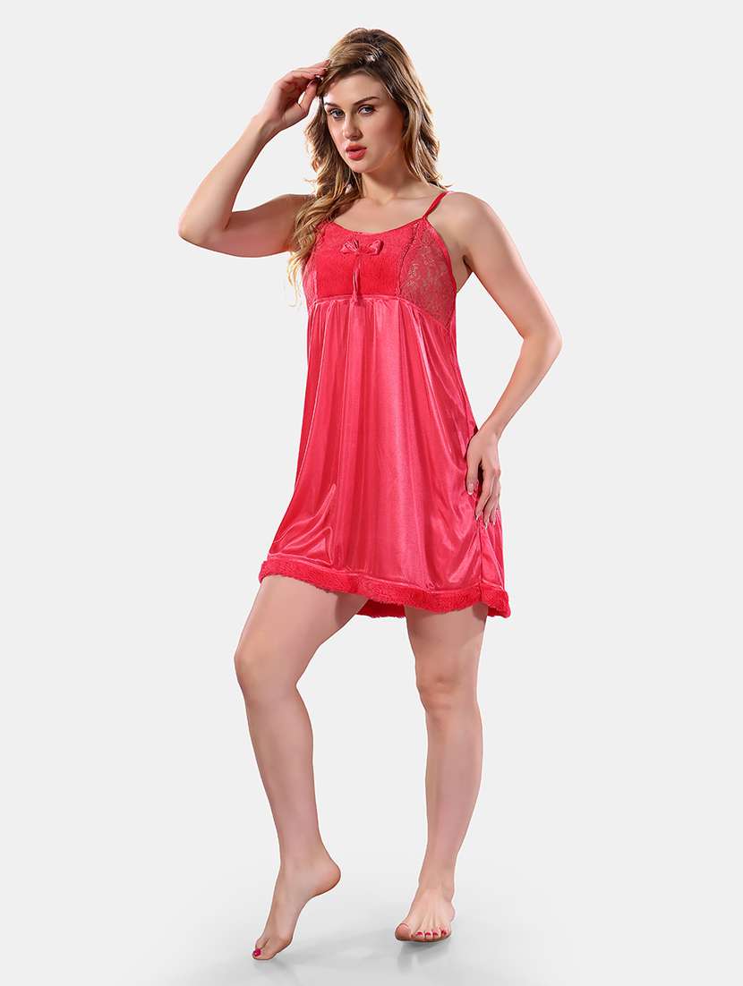 women lace detailed nighty with robe - 21555300 -  Standard Image - 4