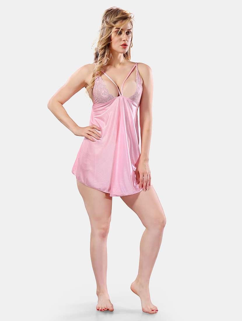 women lace detailed nighty set - 21555322 -  Standard Image - 4