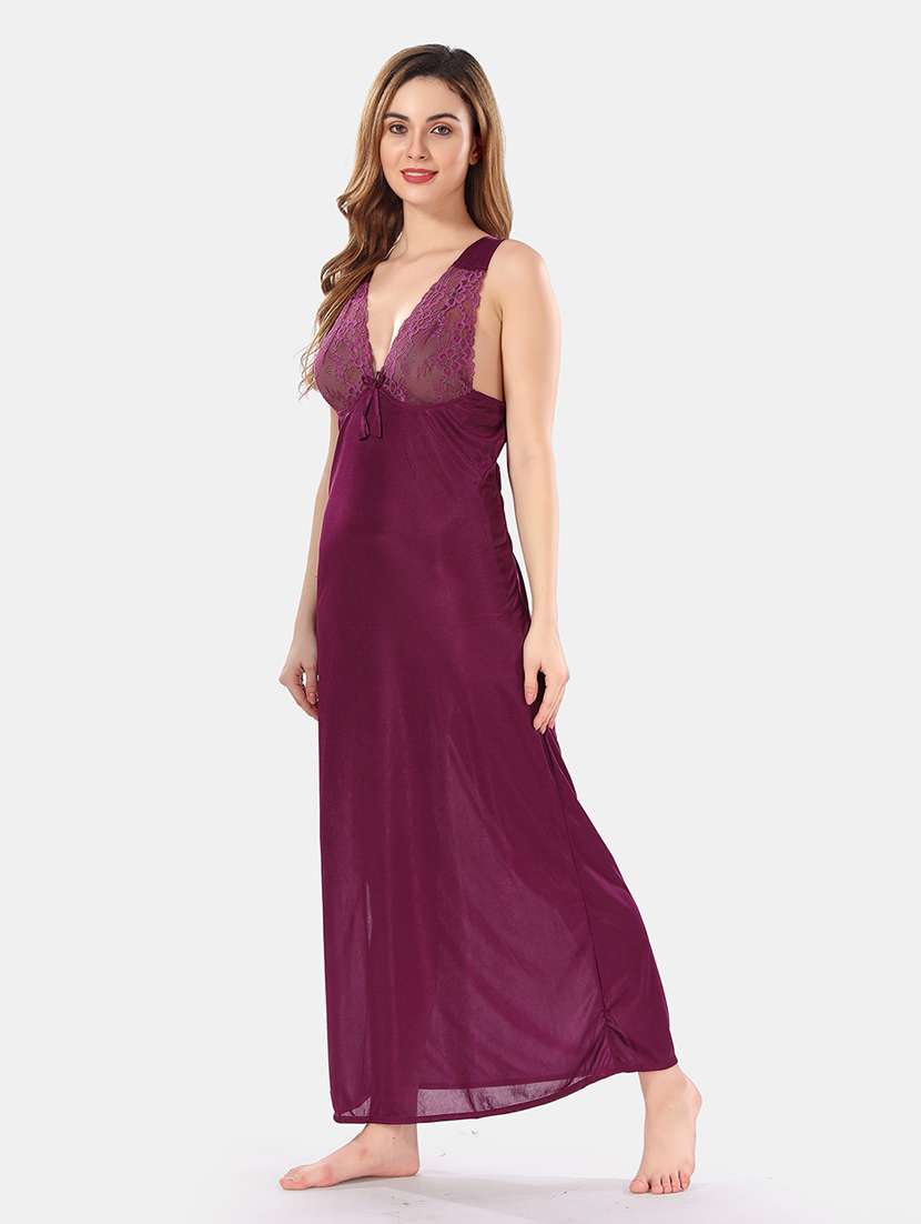 women lace detailed nighty set - 21555391 -  Standard Image - 4
