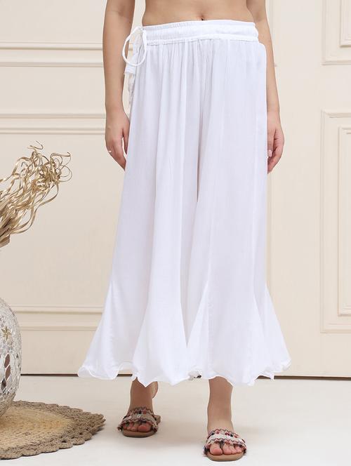 women solid flared palazzo - 21555426 - Standard Image - 0