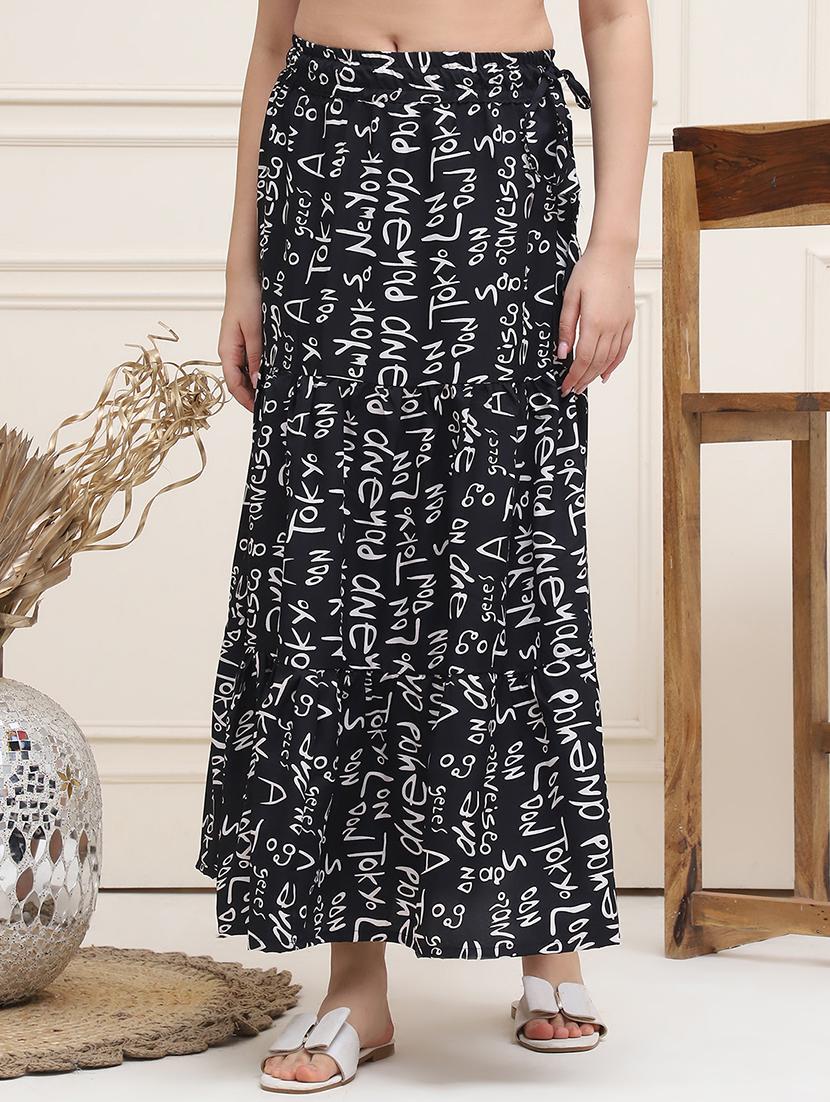 women printed tiered maxi skirt - 21555429 - Zoom Image - 0