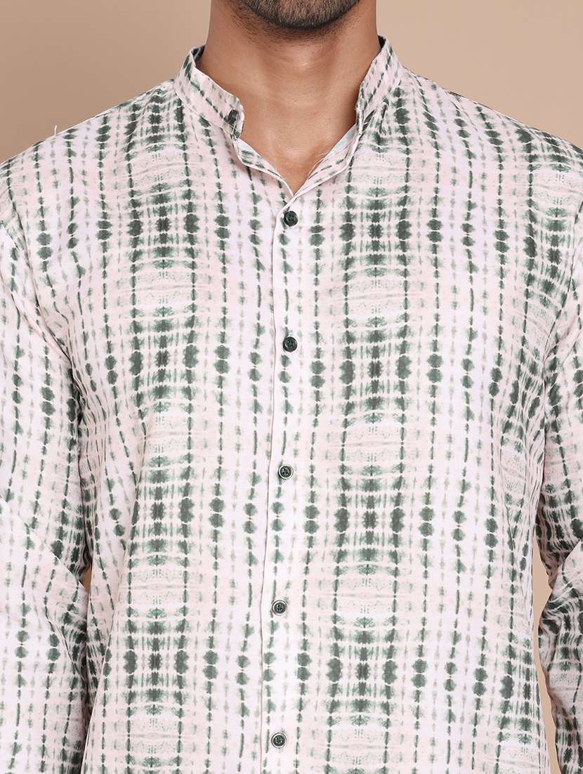 men printed mandarin neck long kurta - 21555444 -  Standard Image - 6
