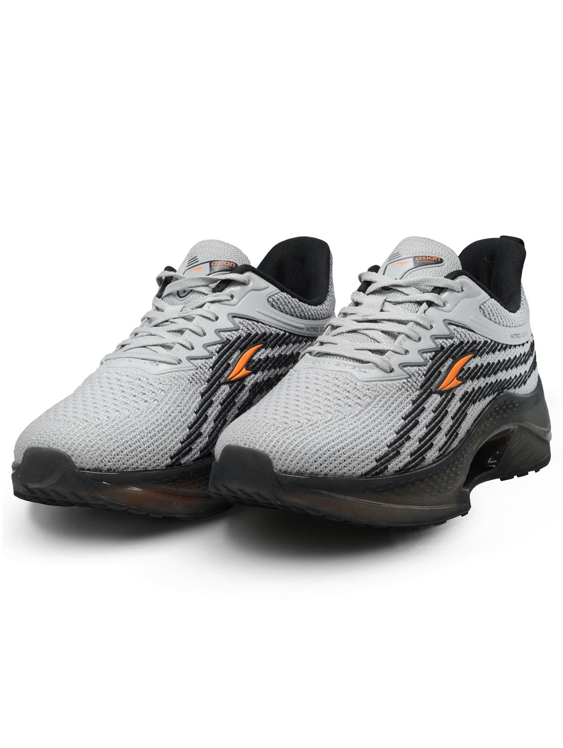 men grey lace up running shoes - 21555526 -  Zoom Image - 0