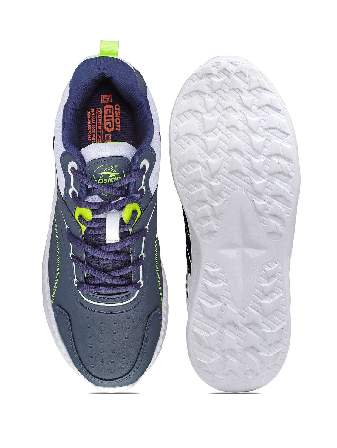 men navy blue lace up sport shoes - 21555531 - Standard Image - 4