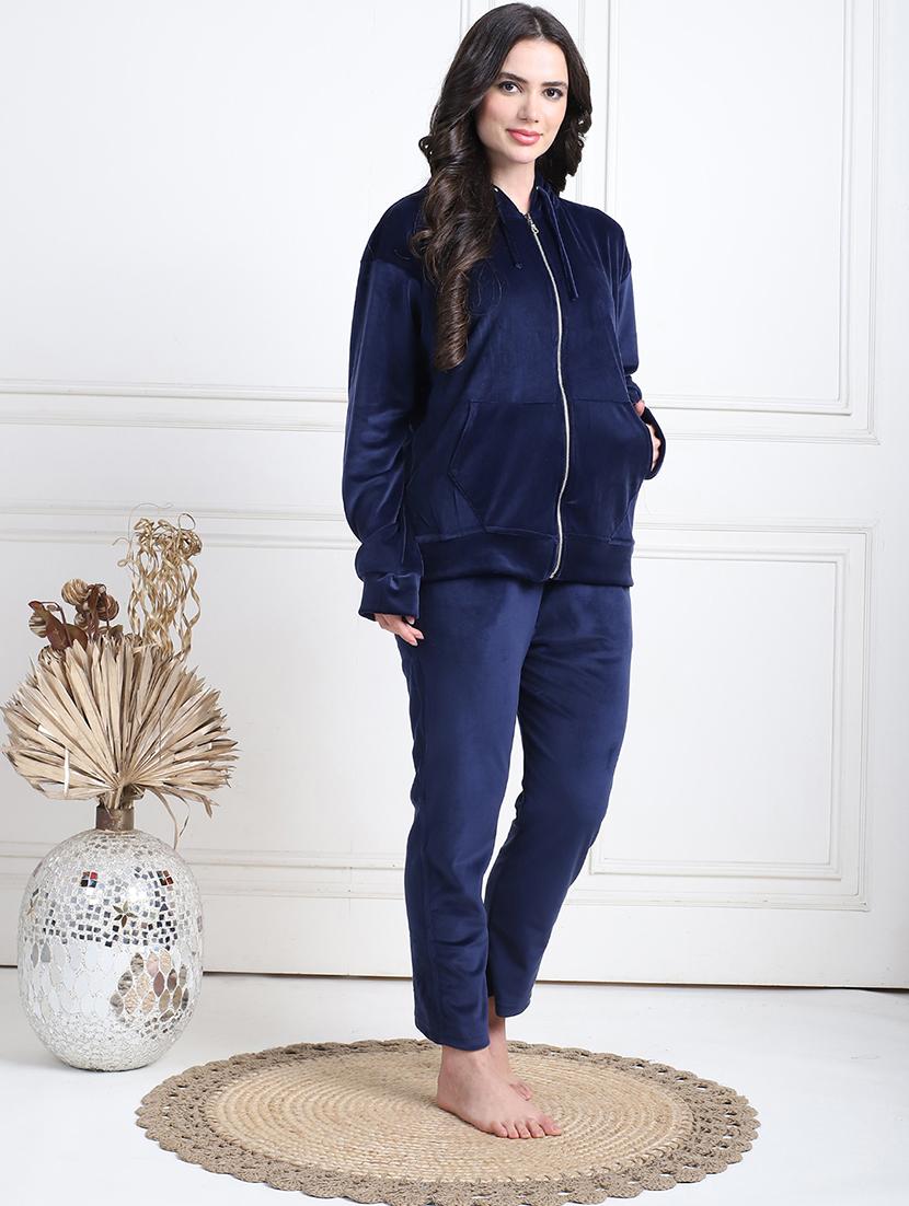 women solid pyjama nightwear set - 21555638 - Standard Image - 1
