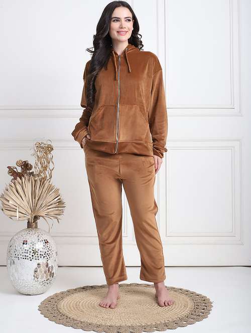 women solid pyjama nightwear set - 21555642 -  Standard Image - 0