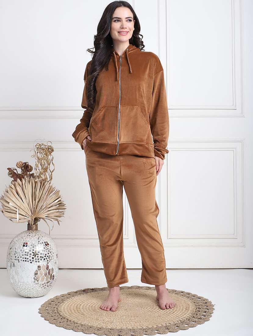 women solid pyjama nightwear set