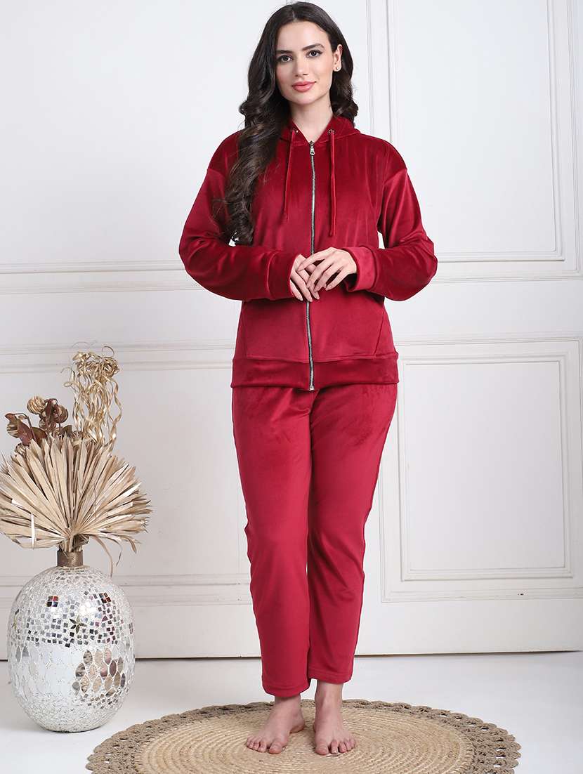 women solid pyjama nightwear set