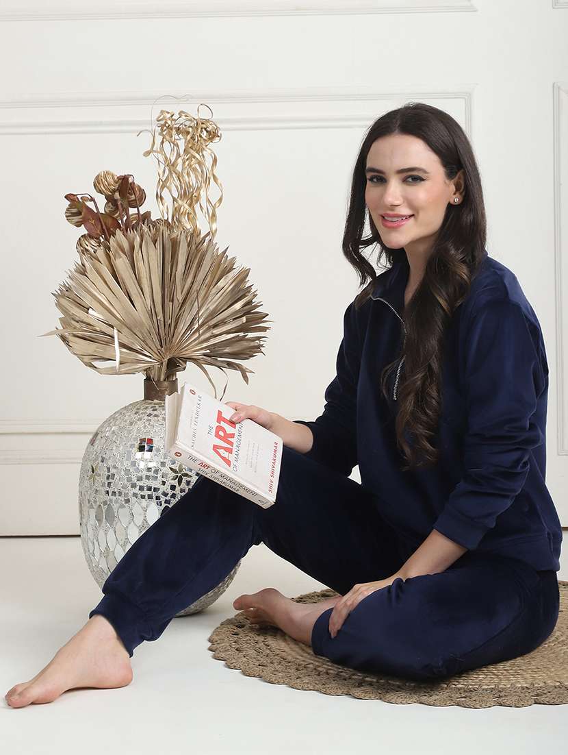 women solid pyjama nightwear set - 21555649 -  Standard Image - 1