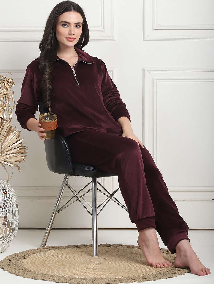women solid pyjama nightwear set - 21555652 -  Standard Image - 1