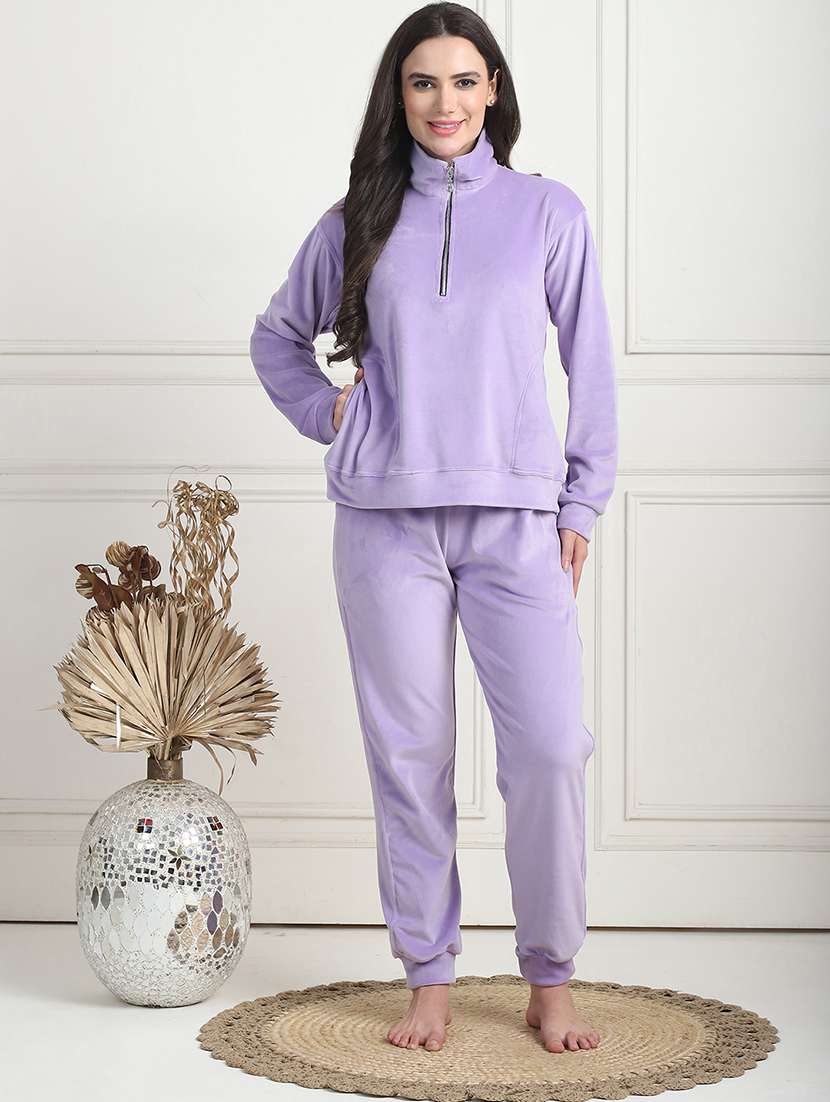 women solid pyjama nightwear set
