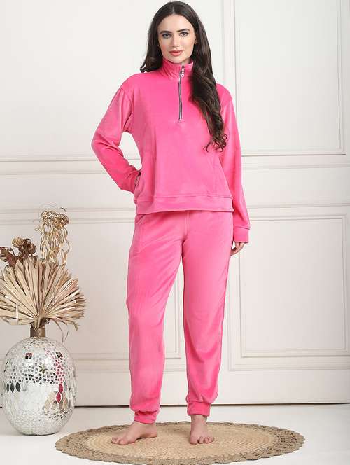 women solid pyjama nightwear set - 21555655 -  Standard Image - 0