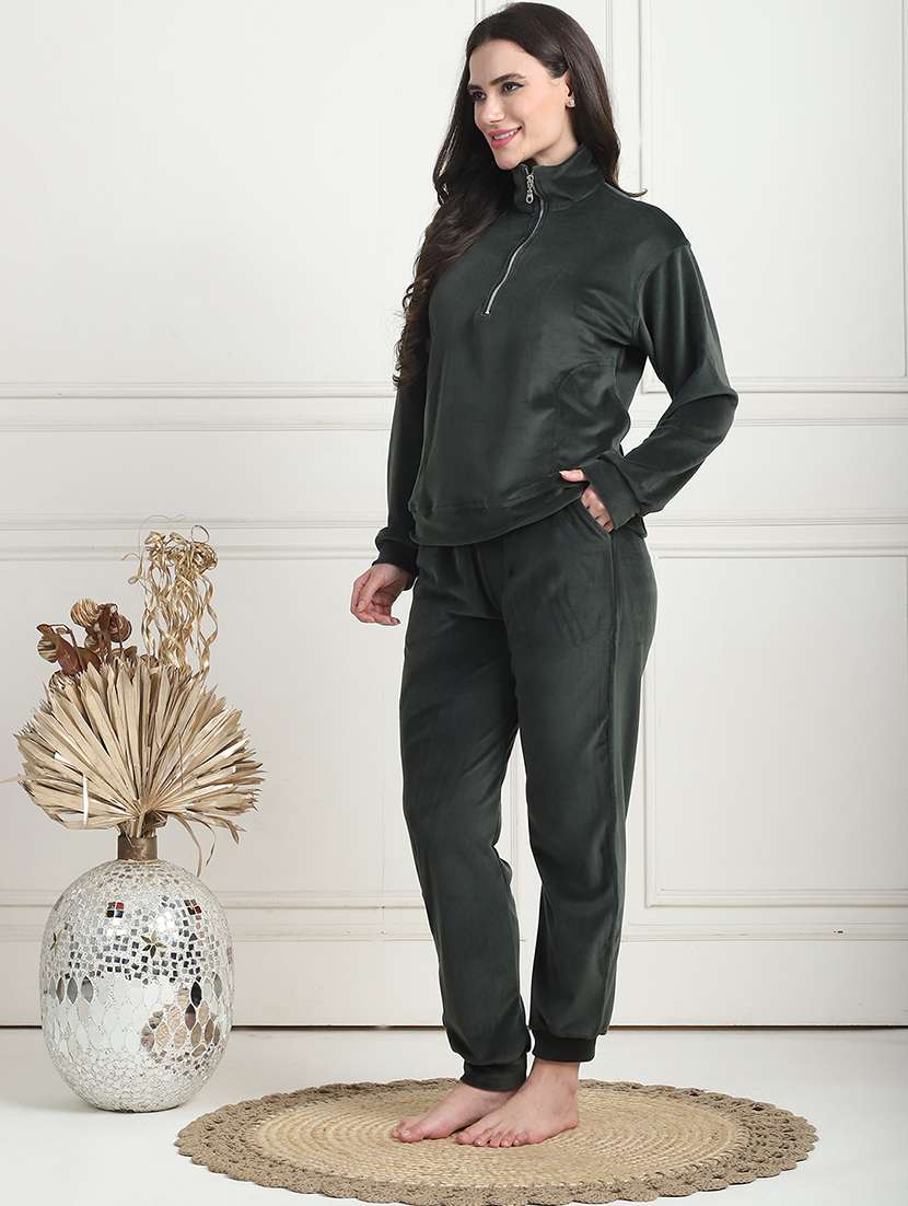 women solid pyjama nightwear set - 21555657 -  Standard Image - 1