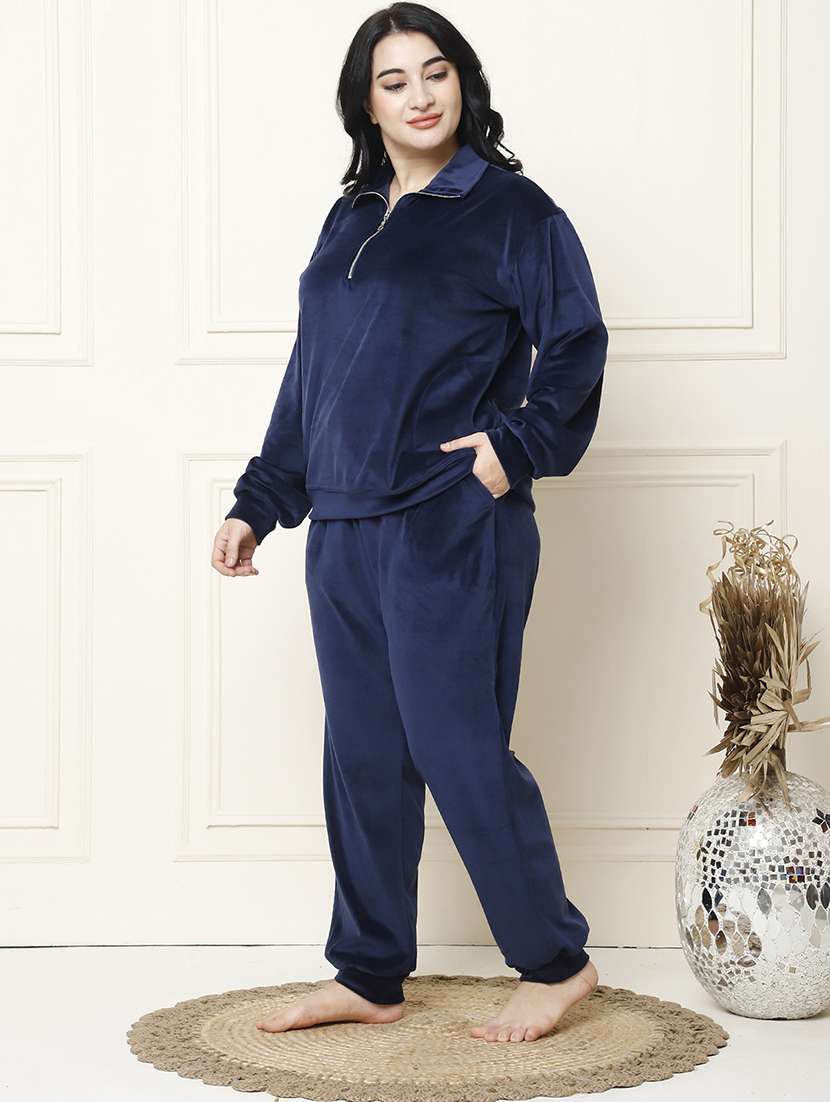 women solid pyjama nightwear set - 21555683 -  Standard Image - 1