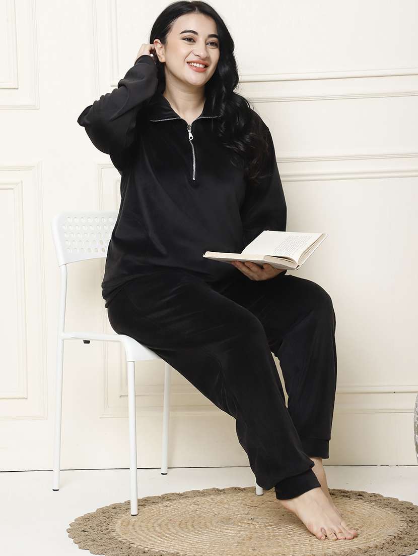 women solid pyjama nightwear set - 21555684 -  Standard Image - 1