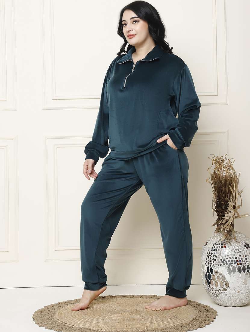 women solid pyjama nightwear set - 21555685 -  Standard Image - 1