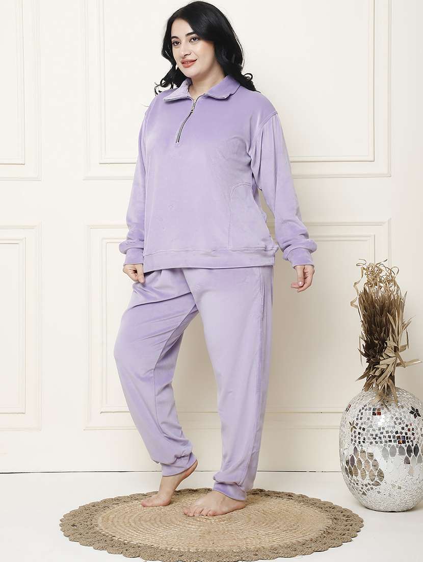 women solid pyjama nightwear set - 21555688 -  Standard Image - 1
