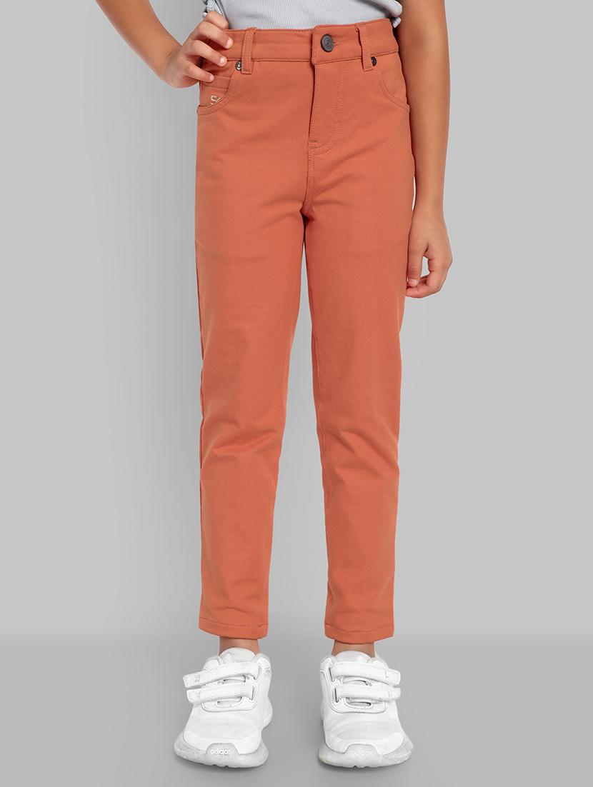 girls solid chinos trouser