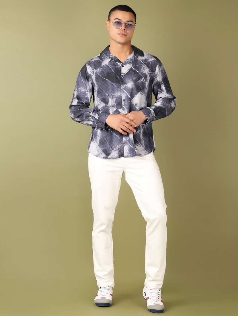 men printed long sleeve casual shirt - 21555714 -  Standard Image - 4