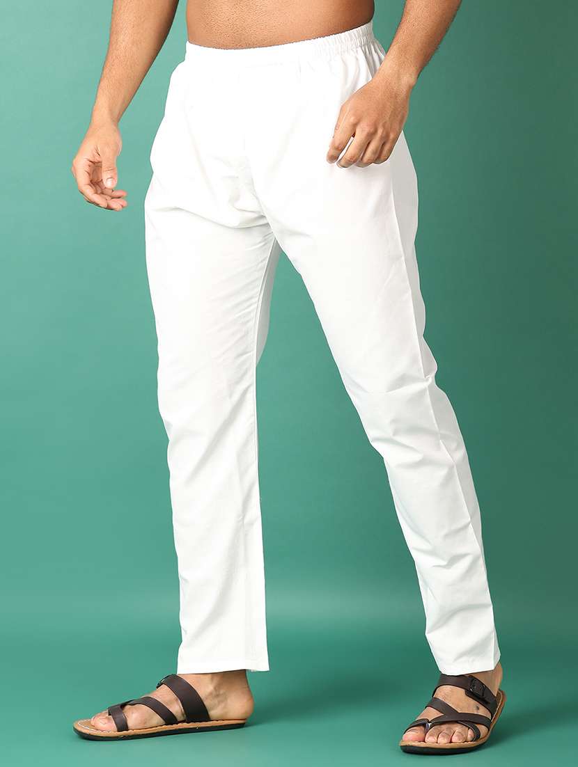 men white solid pyjama - 21555723 -  Standard Image - 1