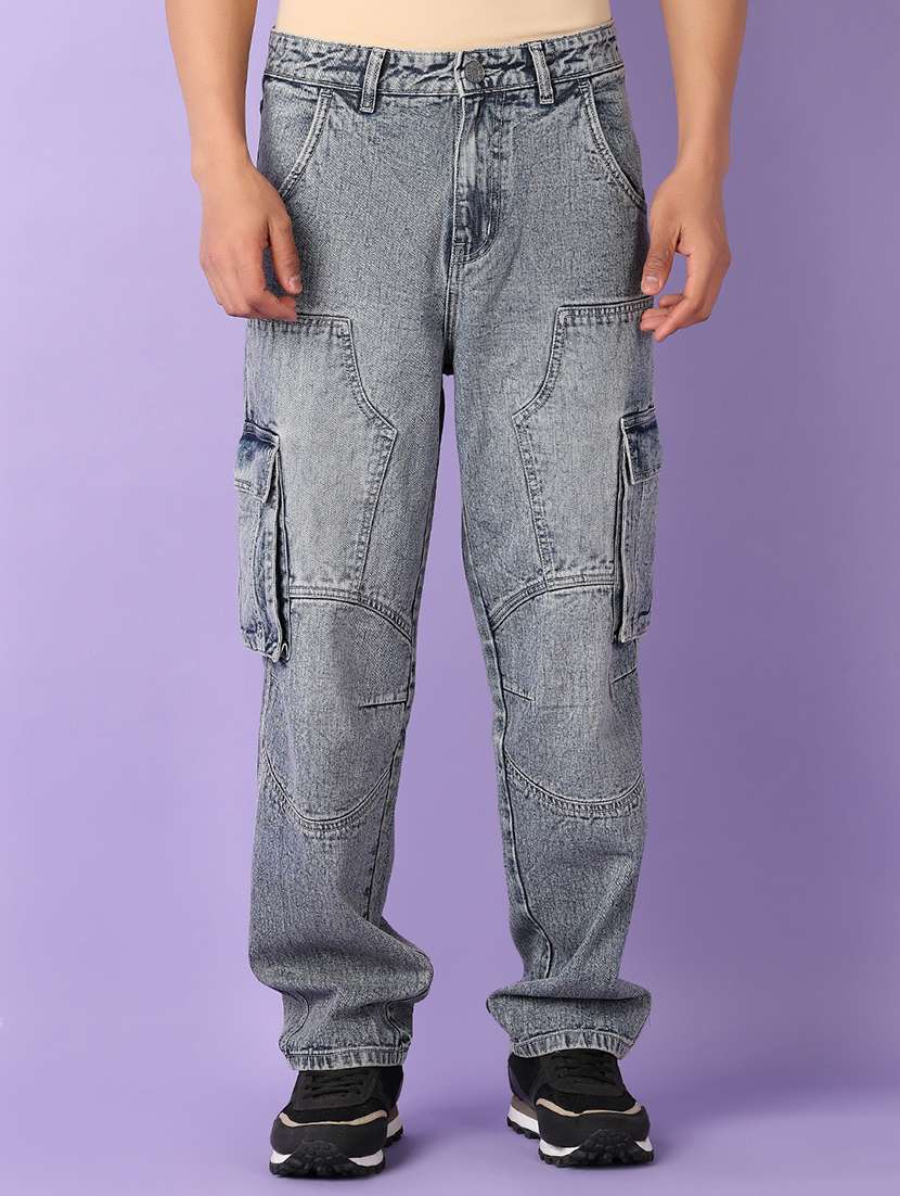 men grey solid cargo