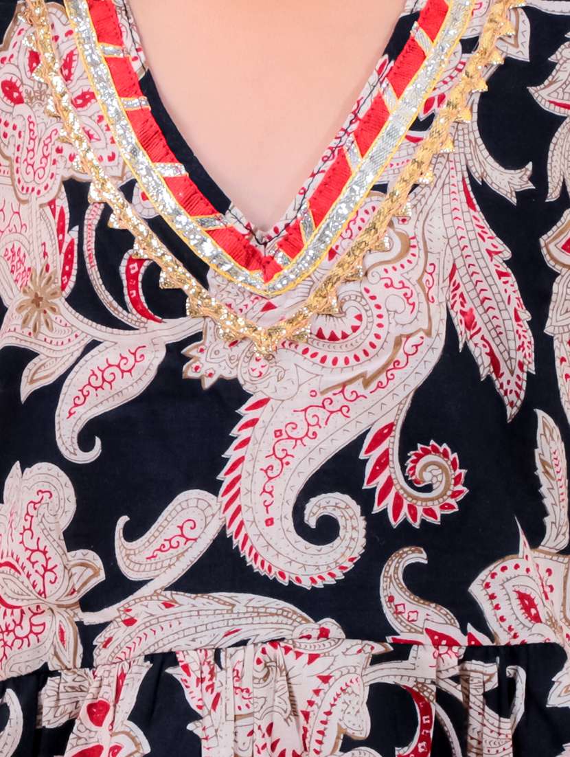 girls printed sleeveless kurta pant set - 21555759 - Standard Image - 4