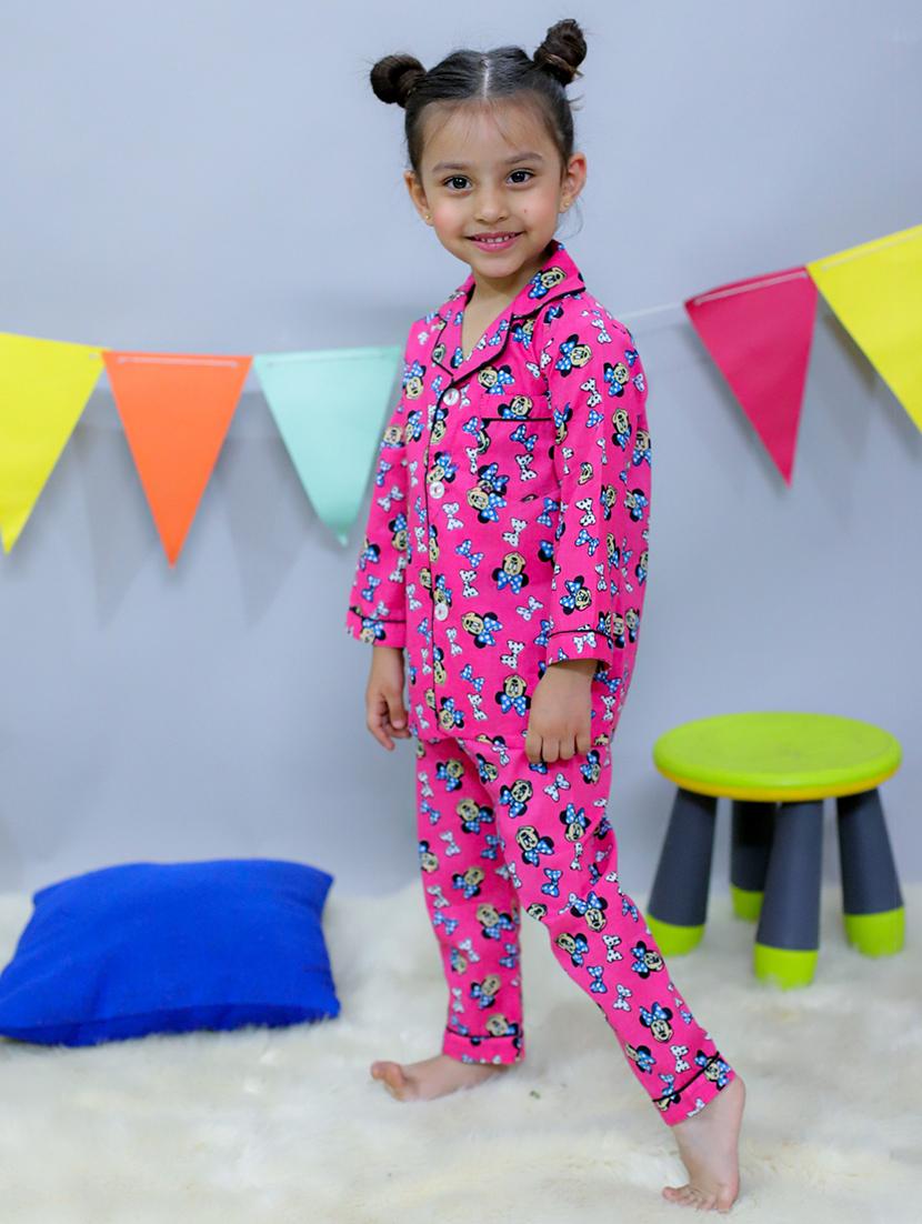 girls printed long sleeves pyjama set - 21555763 -  Standard Image - 1