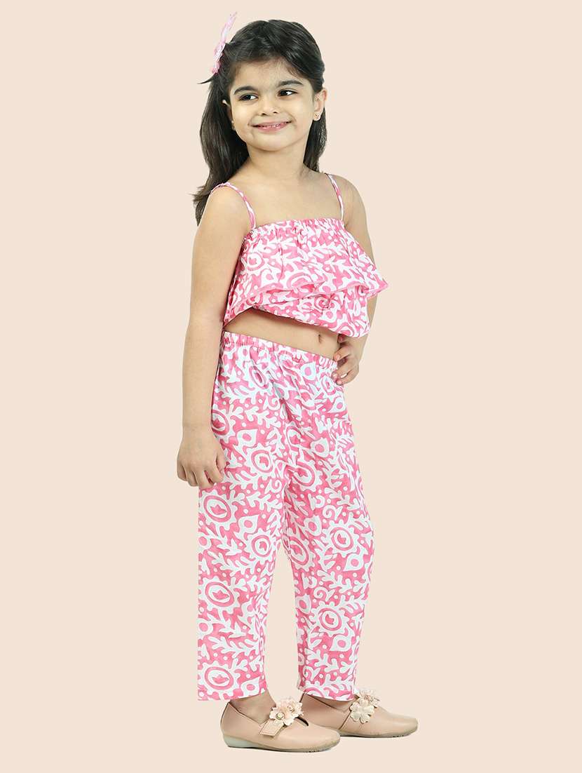 girls printed sleeveless full length set - 21555766 - Standard Image - 1