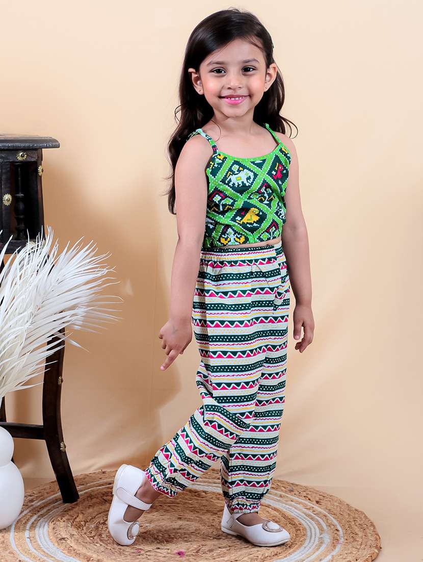 girls printed sleeveless full length set - 21555774 - Standard Image - 1