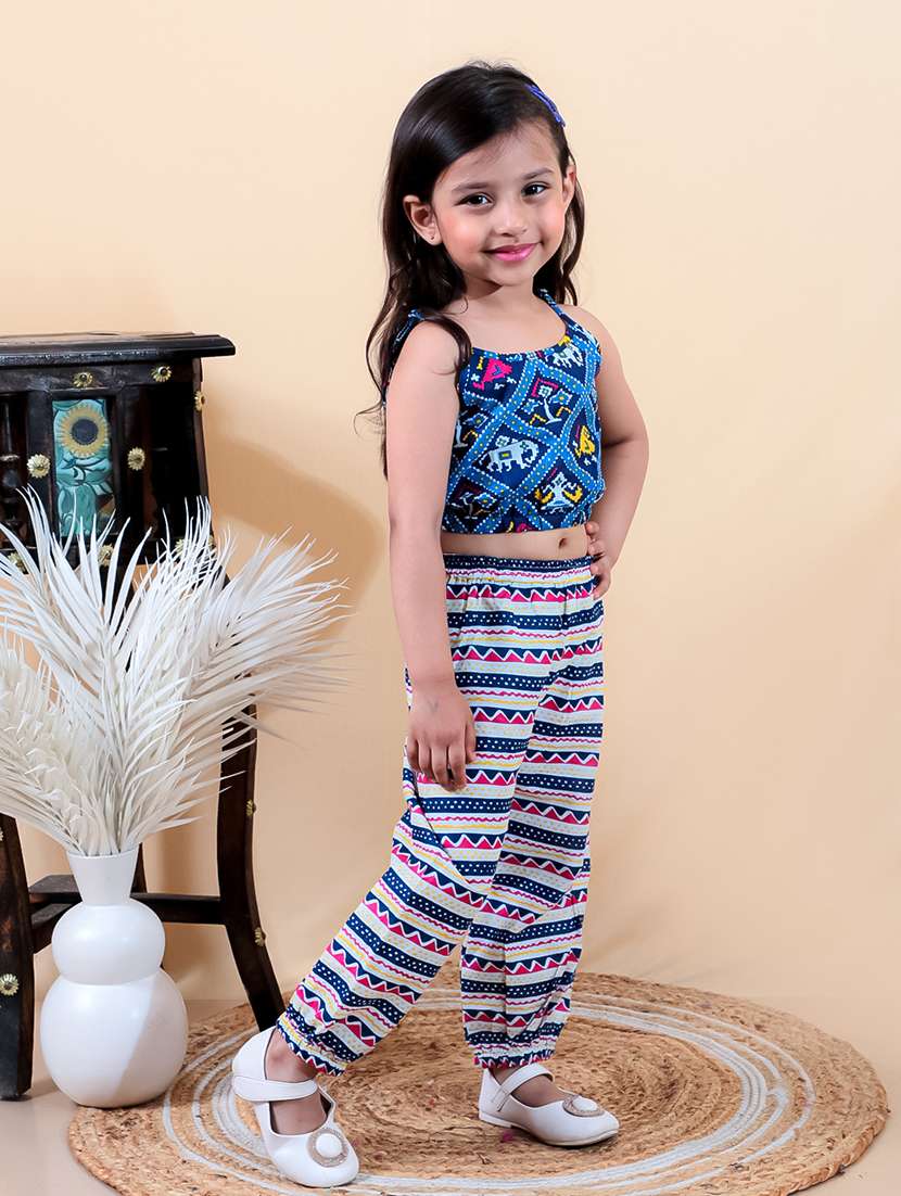 girls printed sleeveless full length set - 21555775 - Standard Image - 1