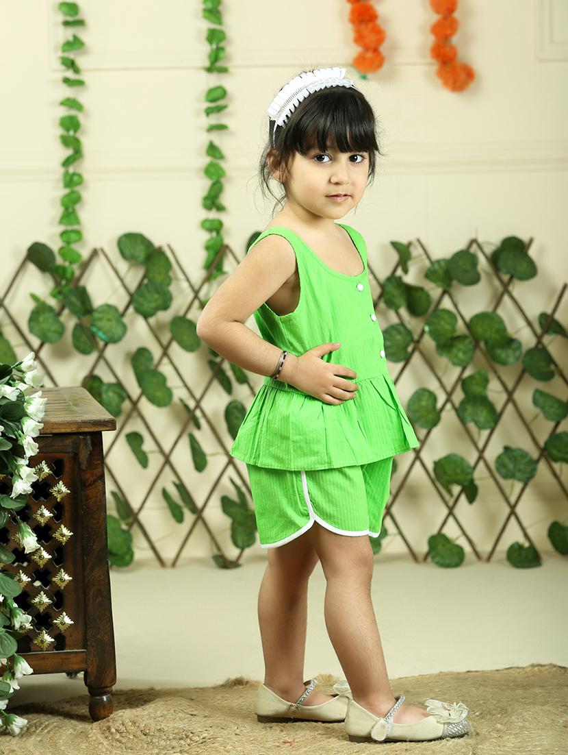 girls striped sleeveless top & shorts set - 21555788 - Standard Image - 1