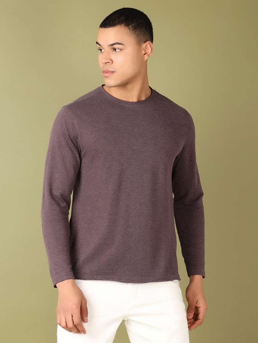 men solid long sleeve t-shirt