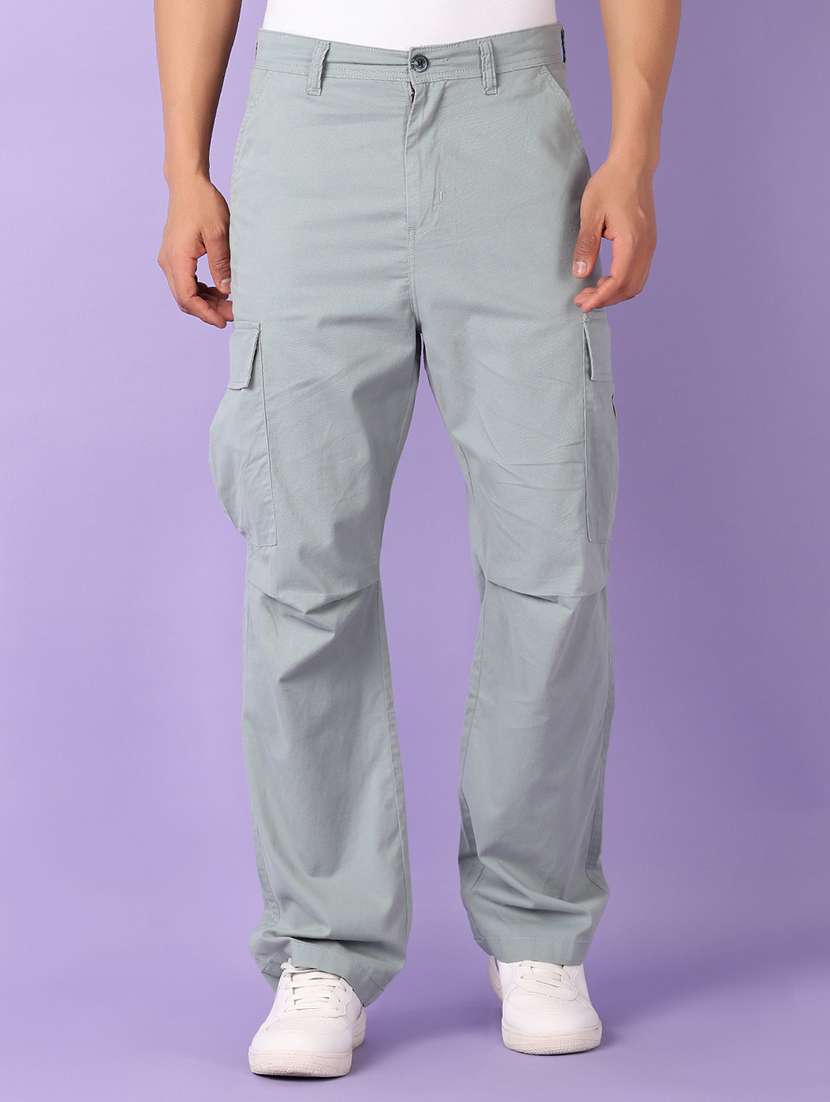 men sea green solid cargo
