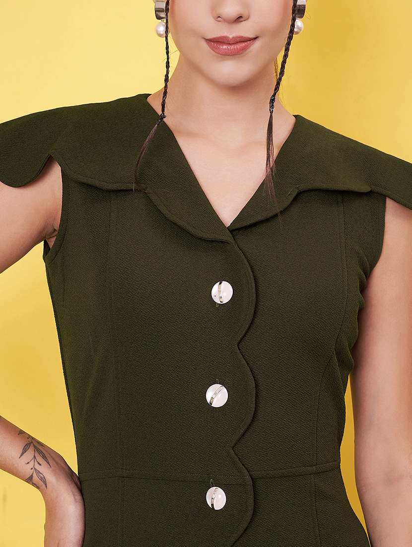 women solid v neck bodycon dress - 21555906 -  Standard Image - 6