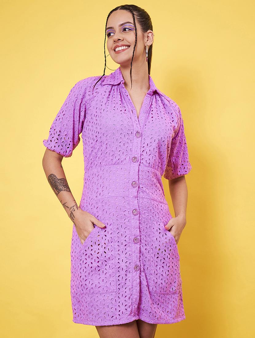 women self design collared a-line dress - 21555912 - Standard Image - 1