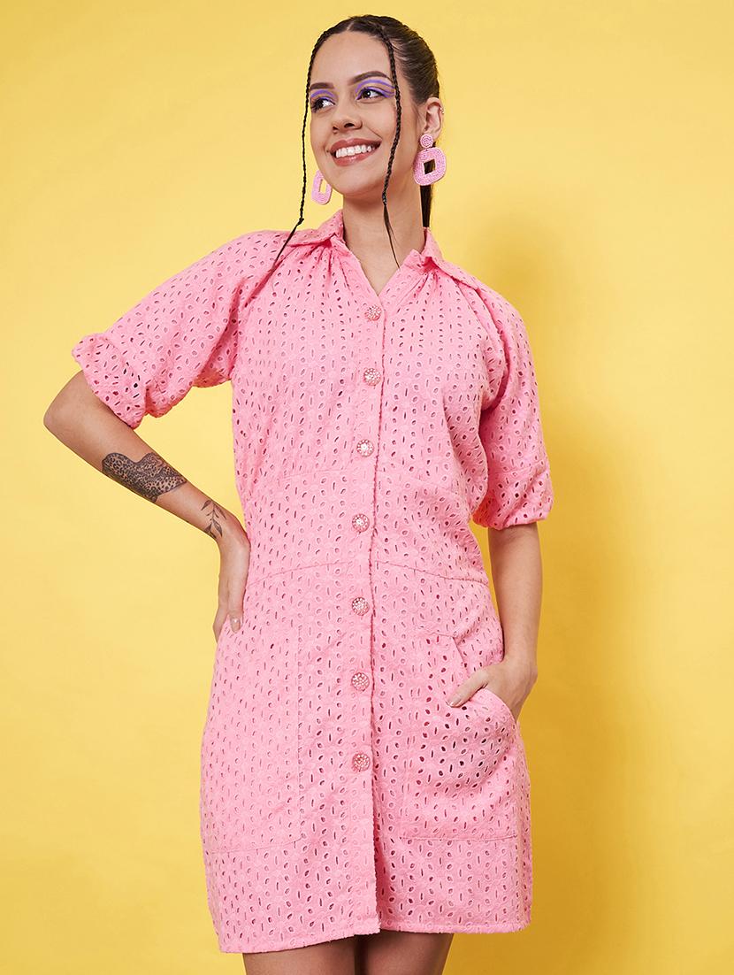 women self design collared a-line dress - 21555913 -  Standard Image - 1