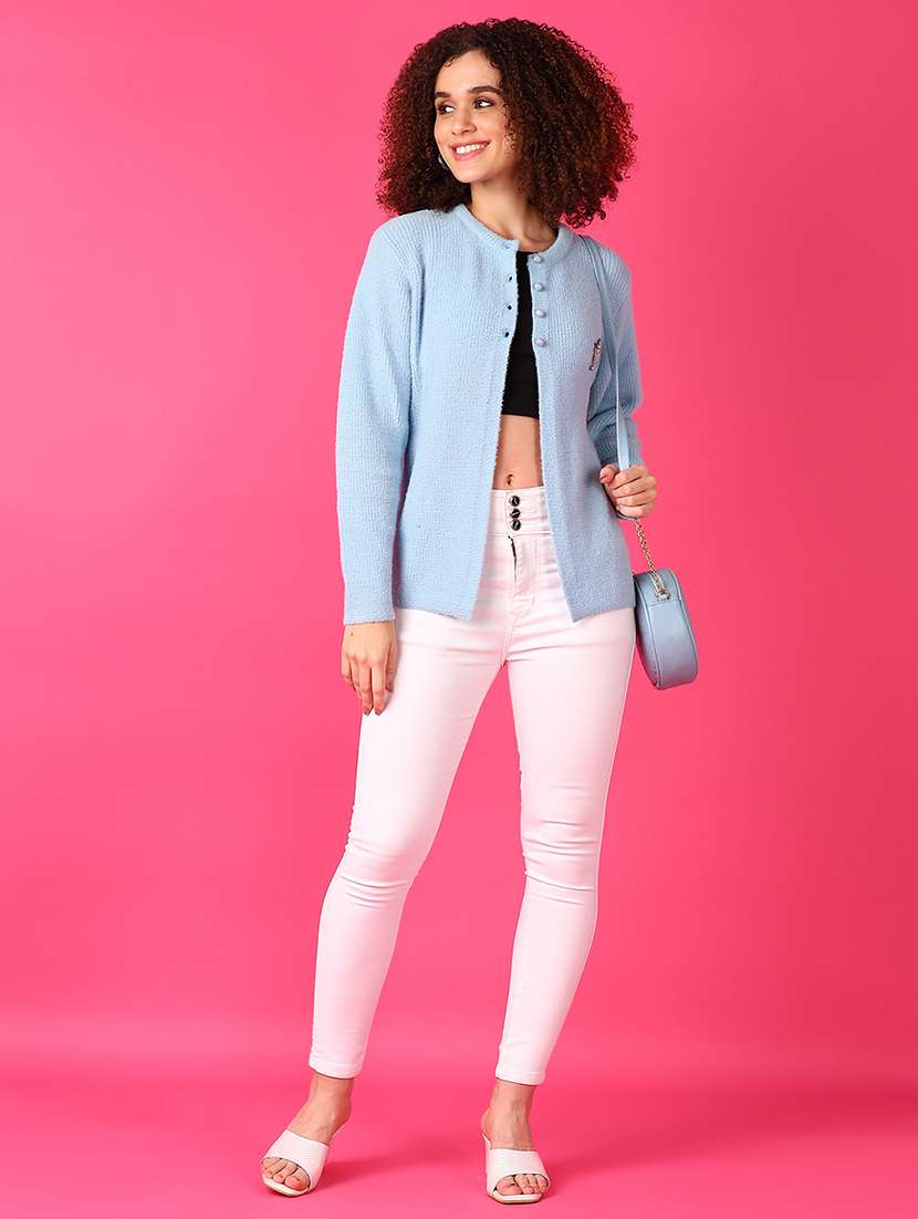 women self designed long sleeve cardigan - 21556065 -  Standard Image - 4