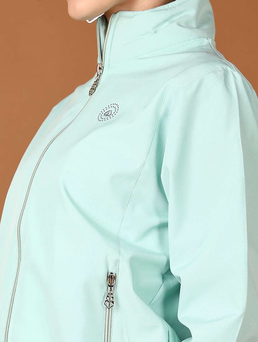 women solid long sleeve windcheater jacket - 21556083 -  Standard Image - 4