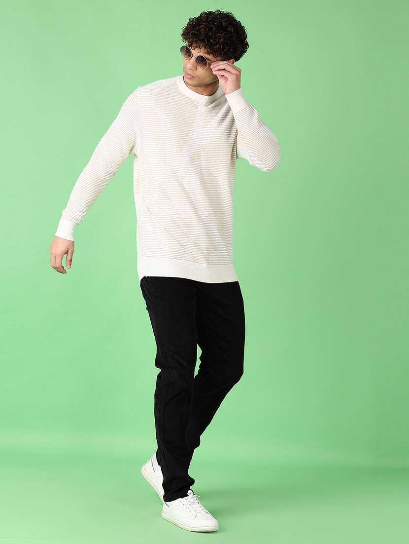 men long sleeves self design pullover - 21556101 -  Standard Image - 4