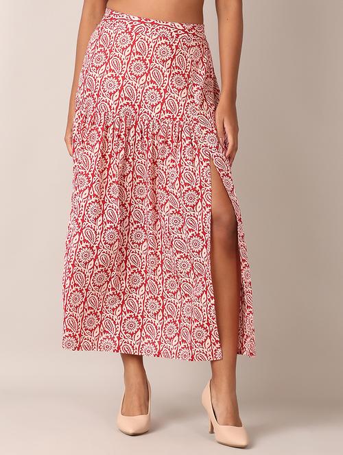 women printed high rise a-line skirt - 21556120 -  Standard Image - 0